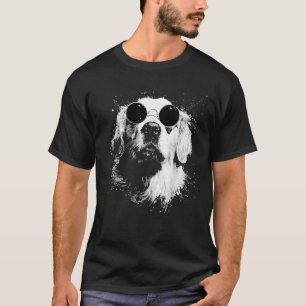 Grunge Style Hipster Golden Retriever Dog With T-Shirt