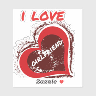 Grunge Style I Love My Girlfriend Heart Design