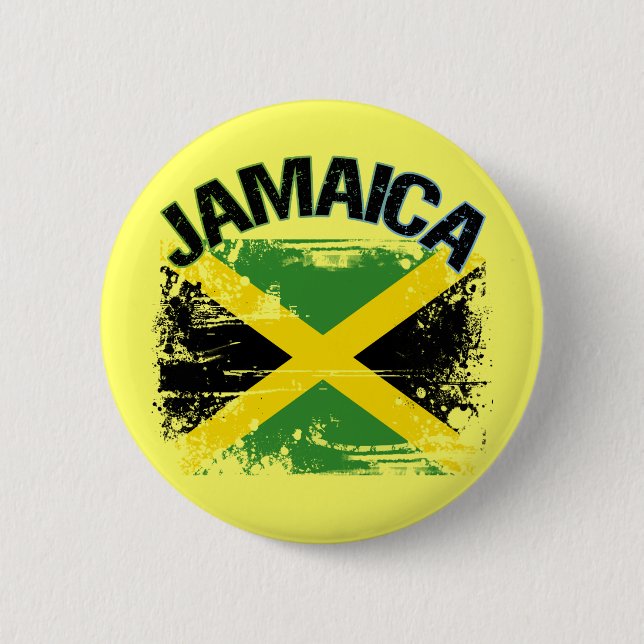 Grunge Style Jamaica Flag Design 6 Cm Round Badge (Front)