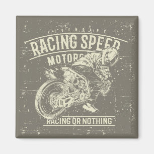 Grunge Style Motorcycle Design Magnet