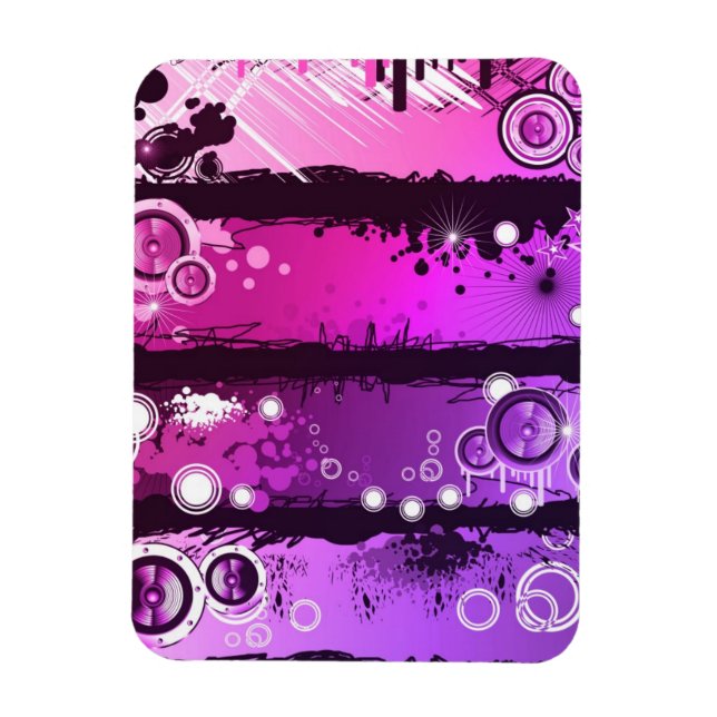 Grunge Style Music Banner 3 Magnet (Vertical)