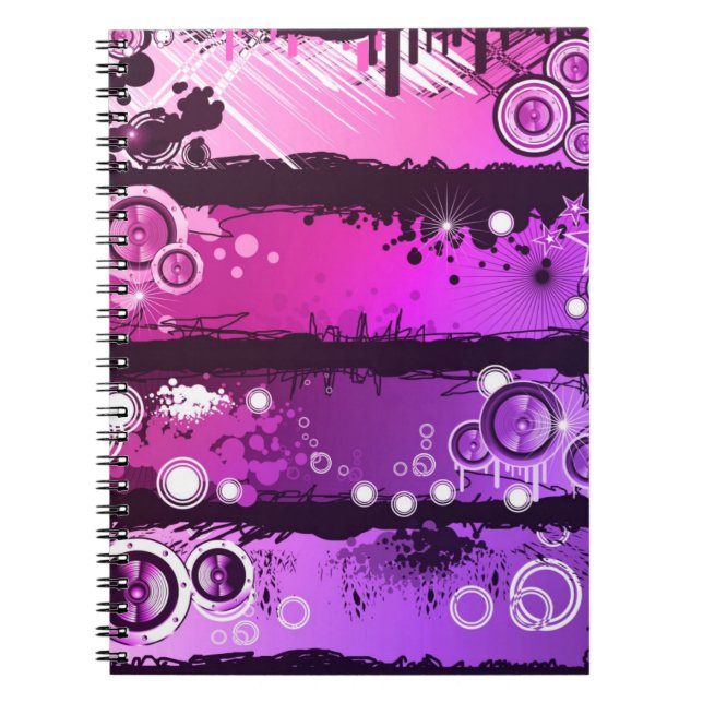 Grunge Style Music Banner 3 Notebook (Front)