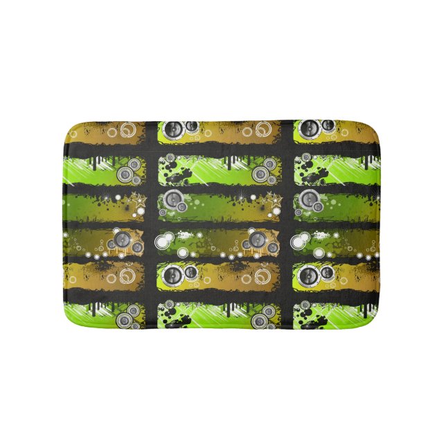 Grunge Style Music Banner Bath Mat (Front)