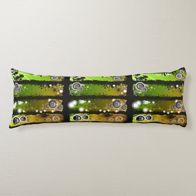 Grunge Style Music Banner Body Cushion (Front)