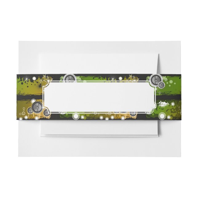 Grunge Style Music Banner Invitation Belly Band (Front Example)