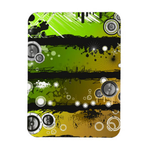 Grunge Style Music Banner Magnet