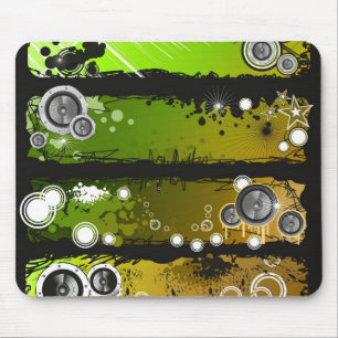Grunge Style Music Banner Mouse Pad