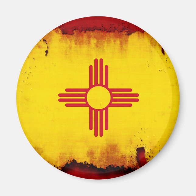 Grunge Style New Mexico Flag Magnet (Front)