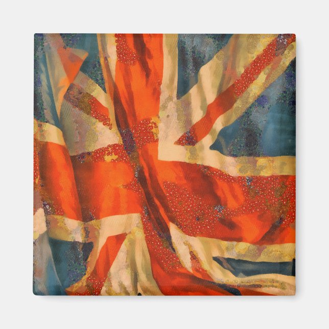 Grunge Style Union Jack British Flag Illustration Magnet (Front)