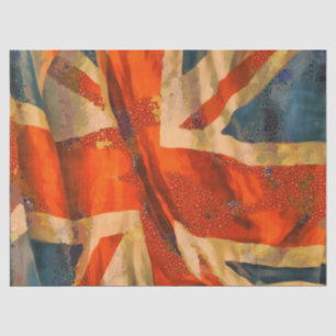 Grunge Style Union Jack British Flag Waving Tissue Paper