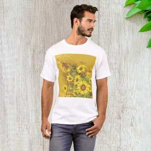 Grunge Sunflower Art Bold Rustic Yellow Floral T-Shirt