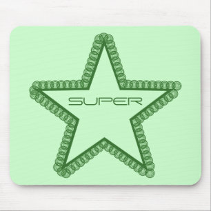 Grunge Superstar Mousepad, Forest Green Mouse Pad