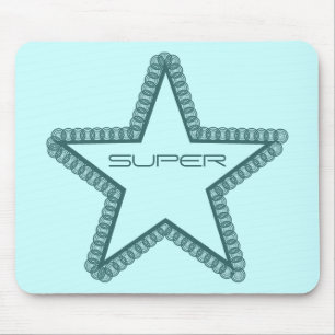 Grunge Superstar Mousepad, Teal Mouse Pad