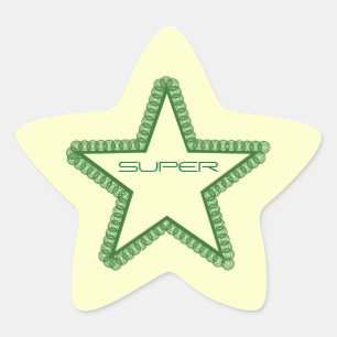 Grunge Superstar Star Stickers, Green Sticker