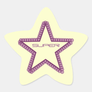 Grunge Superstar Star Stickers, Purple Sticker