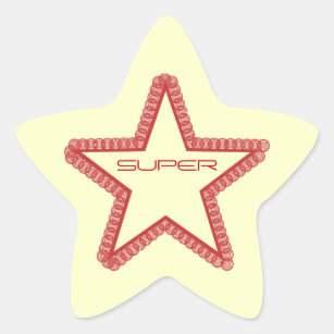 Grunge Superstar Star Stickers, Red Star Sticker
