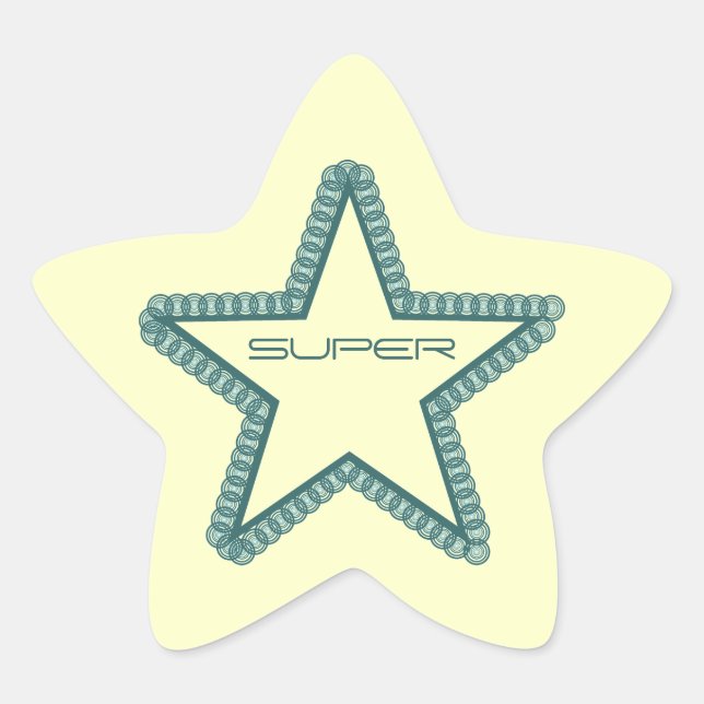 Grunge Superstar Star Stickers, Teal Sticker (Front)