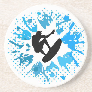 Grunge surfer coaster