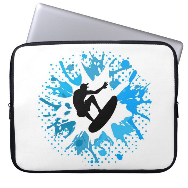 Grunge surfer laptop sleeve (Front)