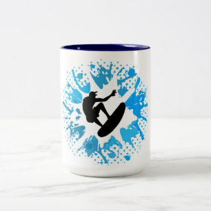 Grunge surfer Two-Tone coffee mug