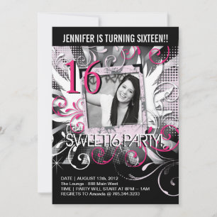 Grunge Sweet Sixteen Invite
