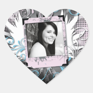 Grunge Sweet Sixteen Sticke Heart Sticker