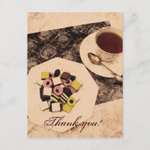 grunge sweets and a cup of tea thank you card