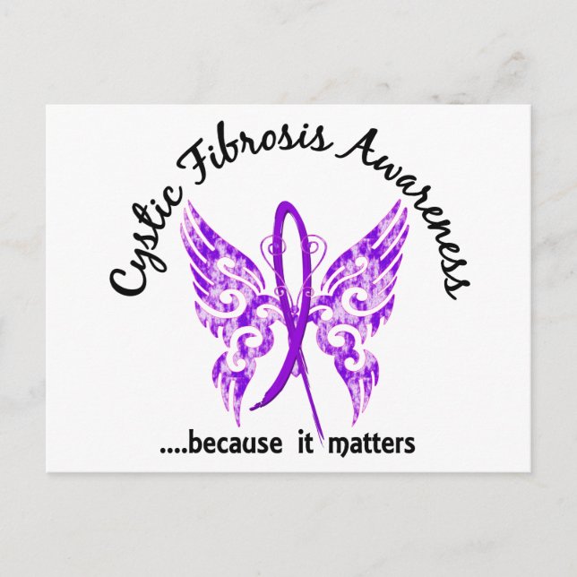 Grunge Tattoo Butterfly 6.1 Cystic Fibrosis Postcard (Front)
