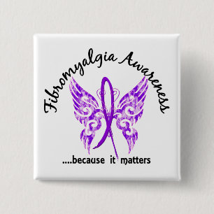 Grunge Tattoo Butterfly 6.1 Fibromyalgia 15 Cm Square Badge