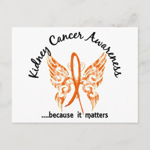 Grunge Tattoo Butterfly 6.1 Kidney Cancer Postcard