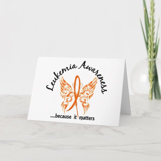 Grunge Tattoo Butterfly 6.1 Leukaemia Card (Front)