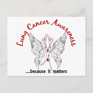 Grunge Tattoo Butterfly 6.1 Lung Cancer Postcard