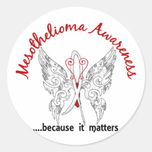 Grunge Tattoo Butterfly 6.1 Mesothelioma Classic Round Sticker