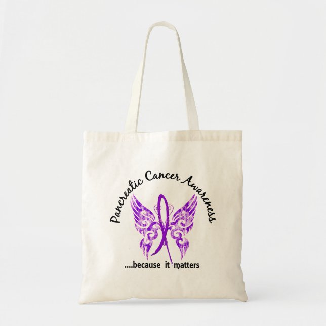 Grunge Tattoo Butterfly 6.1 Pancreatic Cancer Tote Bag (Front)