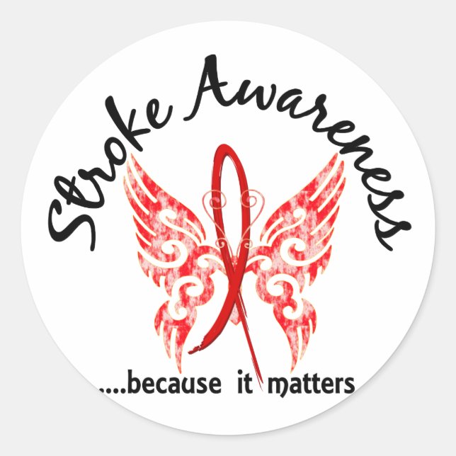 Grunge Tattoo Butterfly 6.1 Stroke Classic Round Sticker (Front)