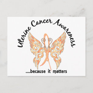 Grunge Tattoo Butterfly 6.1 Uterine Cancer Postcard