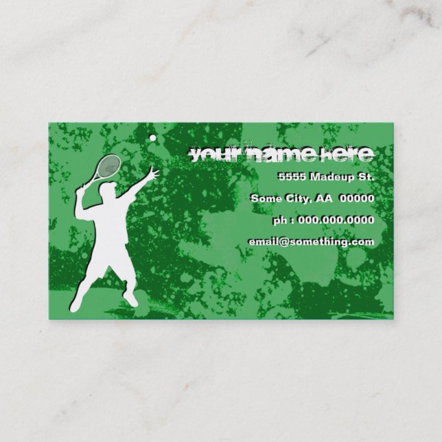 grunge tennis business card (Front)
