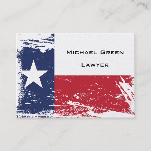 Grunge Texas Flag Business Card (Front)