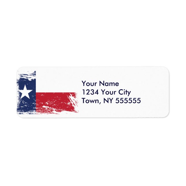 Grunge Texas Flag Return Address Label (Front)
