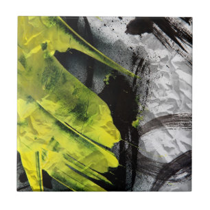Grunge texture expressive brush strokes ceramic tile