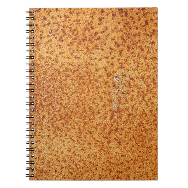 Grunge texture of very old rusty metal plate backg notebook (Front)