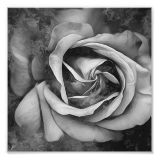 Grunge Texture Painted Rose Photo Print