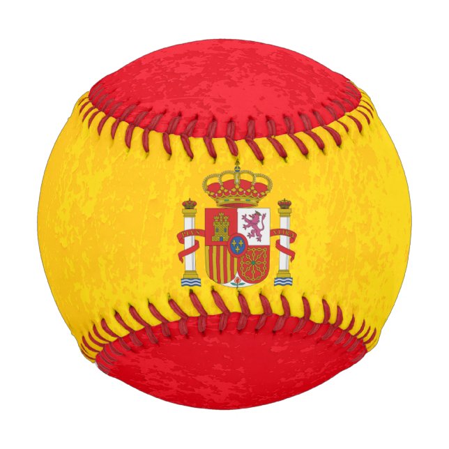 Grunge texture Spanish flag custom name   Baseball (Front)