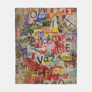 Grunge textured background design with old torn ne fleece blanket