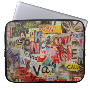 Grunge textured background design with old torn ne laptop sleeve