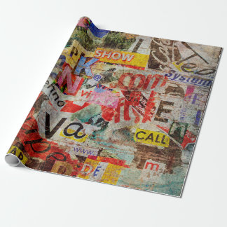 Grunge textured background design with old torn ne wrapping paper