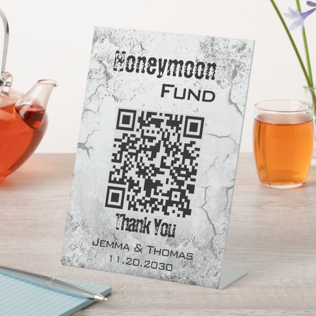 Grunge Textured Wedding Tabletop pedestal sign (In SItu)