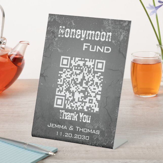 Grunge Textured Wedding Tabletop pedestal sign (In SItu)