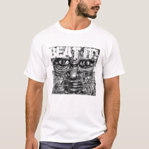 Grunge Theme with Monster Face and Typography T-Shirt