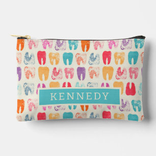 Grunge Tooth Pattern Accessory Pouch